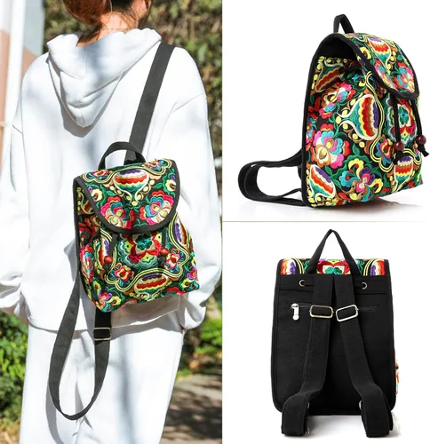 Miniatura 3 de Goodhan - Mochila de viaje para mujer, diseño clásico de bordado étnico