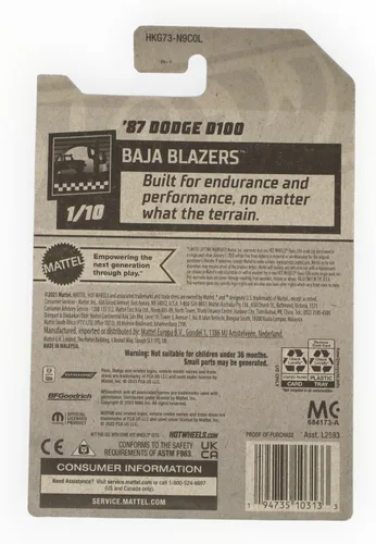 Miniatura 2 de Hot Wheels Dodge D100 '87, Baja Blazers 1/10 [Rosa] 181/250