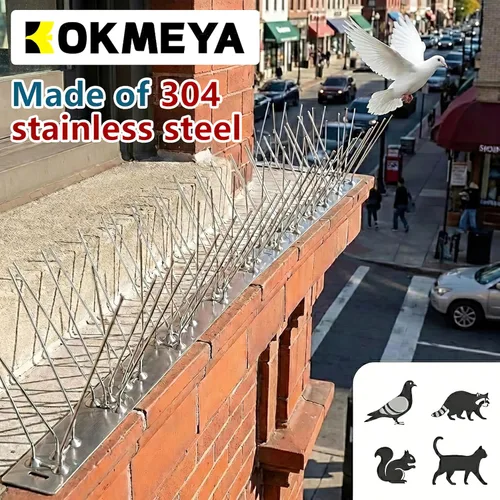 Miniatura 3 de Púas para pájaros de 9.84 pies, púas disuasorias de acero inoxidable 304 para exteriores para mantener alejadas a las aves, dispositivos