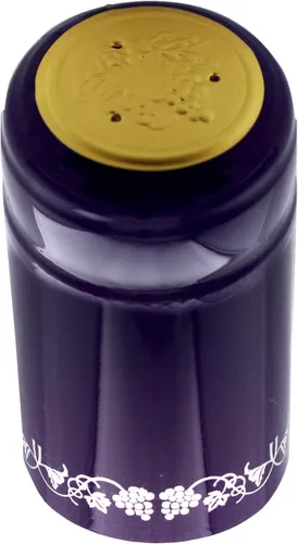 Miniatura 3 de Home Brew Ohio Cápsulas retráctiles de PVC púrpura con uvas plateadas, 100