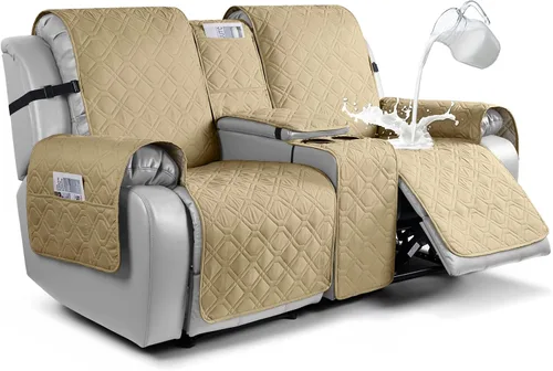 Miniatura 15 de VANSOFY Funda para Sofá de Dos Plazas Reclinable con Consola 100% Impermeable Fundas de Sofá Antideslizantes Funda de Sofá Reclinable Dividida Azuree