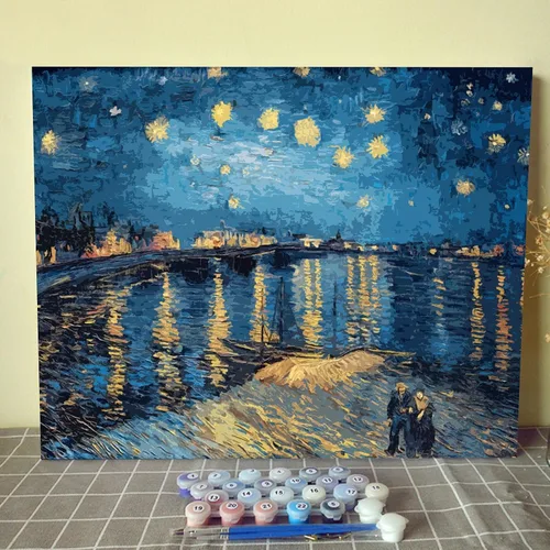 Miniatura 2 de Serie de Obras Maestras de Vincent Van Gogh Pintura por Números para Adultos de Tucocoo, Kits de Pintura por Números DIY para Adultos Principiantes