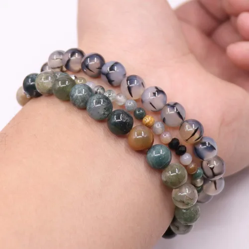Miniatura 6 de UEUC - Pulseras Reiki, apilables, de piedras curativas, cristales, con dije del árbol de la vida, yoga y hoja de loto, contra la ansiedad