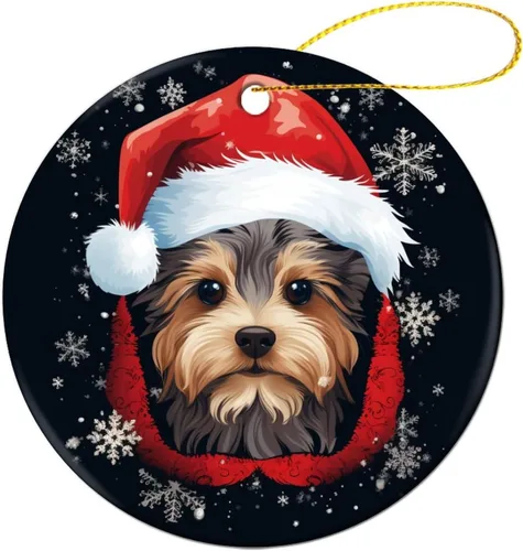 Miniatura 12 de Adorno de animales de granja, cerdo, adornos para árbol de Navidad, animales de granja para niños y niñas, decoración redonda de cerámica