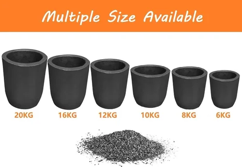 Miniatura 5 de LSMIITTH Crisol de grafito de arcilla de 35 lbs/16 kg para fundición de metal crisol de refinación de aluminio plata cobre latón oro - # 16 Crisol
