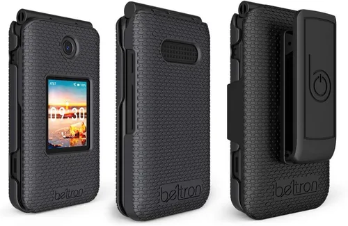 Miniatura 8 de Funda con clip para cinturón para Cricket Debut, AT&T Cingular Flip 4, funda protectora a presión con clip giratorio para cinturón combo para debut