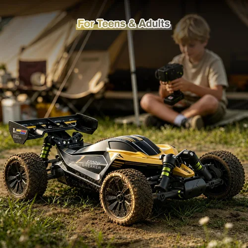 Miniatura 12 de RLAARLO 1/10 Coches RC sin escobillas, RTR Monster Truck, 4 × 4 RC Buggy, MAX 50+ MPH, 4WD, impermeable, fibra de carbono, negro, a partir de 14 años