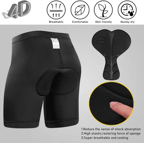 Miniatura 3 de Pantalones cortos de ciclismo acolchados con acolchado para niños y adolescentes, pantalones cortos de ciclismo de montaña, bolsillos con cremallera