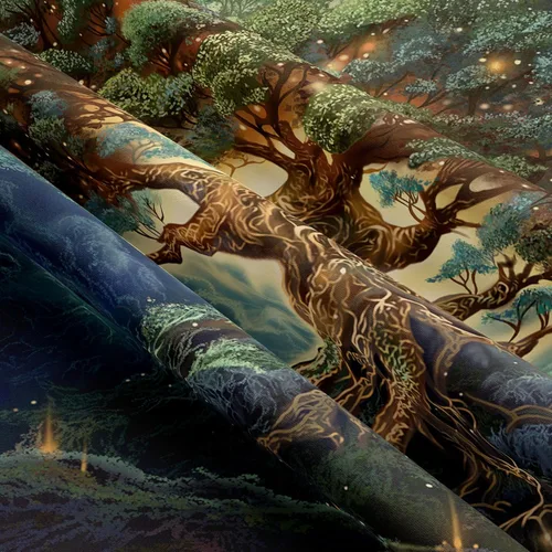 Miniatura 3 de Tapzen Tapiz de árbol de la vida para dormitorio, luna estrella, galaxia, bosque, naturaleza, decoración vertical de plantas bohemias para sala