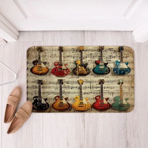 Miniatura 23 de Alfombras de baño de bailarina para niños, diseño de estrellas y corazones con notas musicales, decoración de habitación de niñas y mujeres