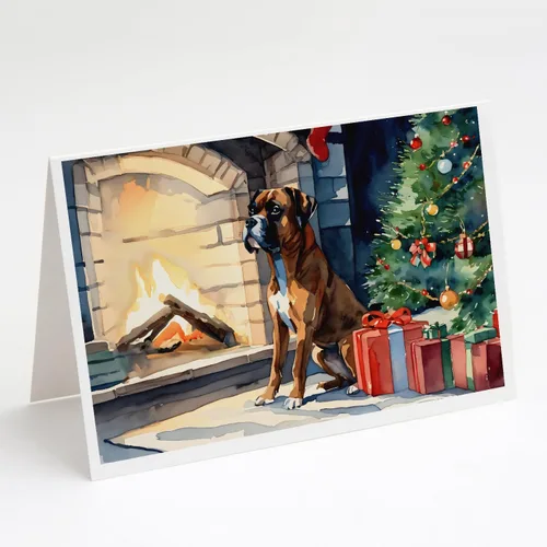 Miniatura 9 de Caroline's Treasures DAC2753GCA7P Paquete de 8 tarjetas de felicitación navideña acogedora de Husky siberiano Tarjetas en blanco con sobres