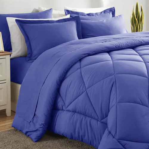 Miniatura 45 de CozyLux Juego de edredón tamaño King, color naranja quemado, toda la ropa de cama en una sola bolsa, 7 piezas: edredón, fundas de almohada