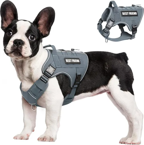Miniatura 15 de Arnés Táctico para Perros Talla Pequeña, Sin Tirones Chaleco Militar para Perros con Asa, Arnés Reflectante de Servicio Pesado para Mascotas