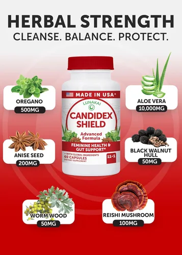 Miniatura 3 de Lunakai Candida Cleanse Detox fabricado en Estados Unidos para mujeres y hombres - Limpieza intestinal 11 en 1 y soporte de Candida con ácido
