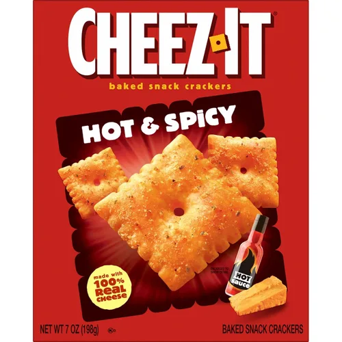 Miniatura 9 de Cheez-It Galletas de queso, galletas horneadas, aperitivos de oficina y niños, calientes y picantes, caja de 5.25 libras (12 cajas)