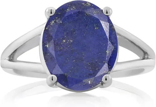 Miniatura 83 de Gem Stone King Anillo solitario con piedra preciosa de 3.00-7.00 quilates Plata de ley 925 Ovalado de 0.47 x 0.49 pulgadas Anillo
