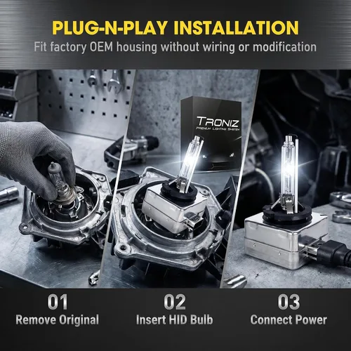 Miniatura 7 de Bombillas HID D1S D1R de 35 W súper brillantes de fábrica de xenón para faros delanteros 66140, reemplazo directo Plug-N-Play, 10000 K, azul 10000K