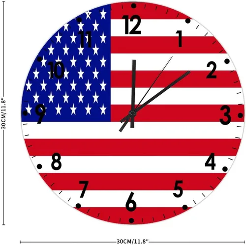 Miniatura 486 de Cheyan Reloj de pared con bandera de Canadá de 12 pulgadas, silencioso, sin tictac, de PVC, funciona con pilas, reloj redondo decorativo, regalo