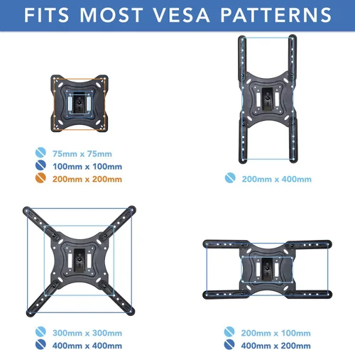 Miniatura 9 de Mount-It! Soporte de TV con estante Soporte de pared de TV de movimiento completo con estante flotante de entretenimiento para caja de cable, DVR