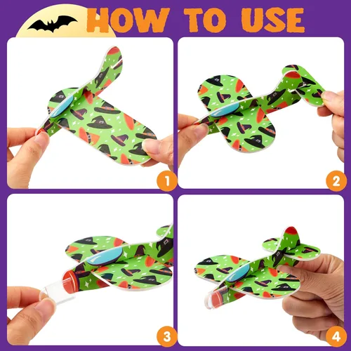 Miniatura 4 de JOYIN 48 aviones planeadores de espuma de Halloween para niños, planeadores de aviones de papel volador, juguetes a granel para regalos de fiesta