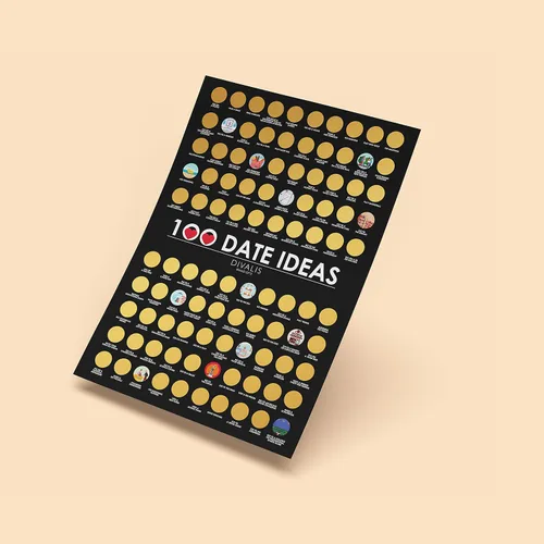 Miniatura 2 de Póster de 100 fechas para rascar la lista de deseos - Póster rascador grande para pareja de aventuras - Lista de cosas que hacer para pareja - Lista