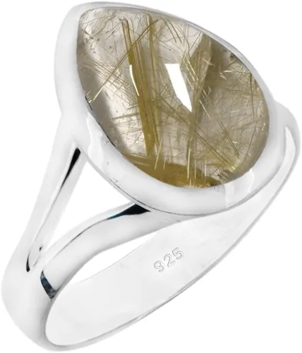 Miniatura 7 de Anillo de piedras preciosas naturales Anillo de plata ajustable hecho a mano Anillo de piedras preciosas en forma de pera Plata de ley 925