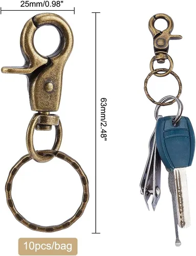 Miniatura 4 de Pandahall Elite Acero Inoxidable 304 clave Cadena compnents Clasp 28 x 2.7 mm Anillos conclusiones 5pcs/bolsa