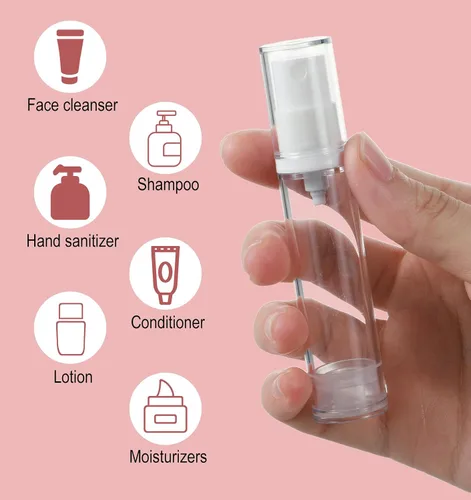 Miniatura 3 de 6 Pcs Travel Foundation Container, Clear Foundation Travel Container for DIY Lotion Moisturiser Shampoo Toiletry (0.34 fl oz, 1.8 x 9.4 cm)