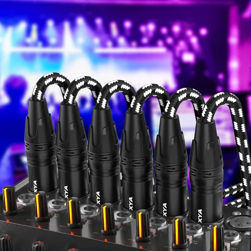 Miniatura 8 de EBXYA Paquete de 4 cables XLR de 6 pies, cable de micrófono XLR trenzado de alta calidad macho a hembra, 3 pines, cables de micrófono equilibrados