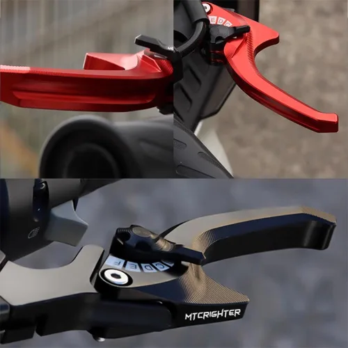 Miniatura 6 de Juego de manetas de embrague de freno corto Shark de 2 dedos compatible con Yamaha Fazer FZ-1 FZ-8 FZ-6 FZ-6R FZS60, aleación de aluminio CNC (negro)