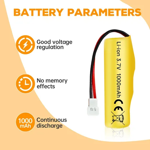 Miniatura 3 de sea jump 2 baterías de iones de litio de 3.7 V 1000 mAh con enchufe Molex y cable de carga USB, adecuado para vehículos de ingeniería a control