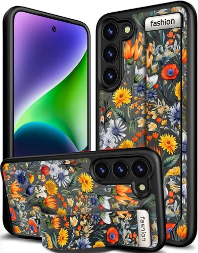 Miniatura 75 de Compatible para Samsung Galaxy S23 Funda Bonita con Correa Soporte Dedo Kickstand, Fundas de Silicona Geniales de Diseñador Funda Cover - Mariposa