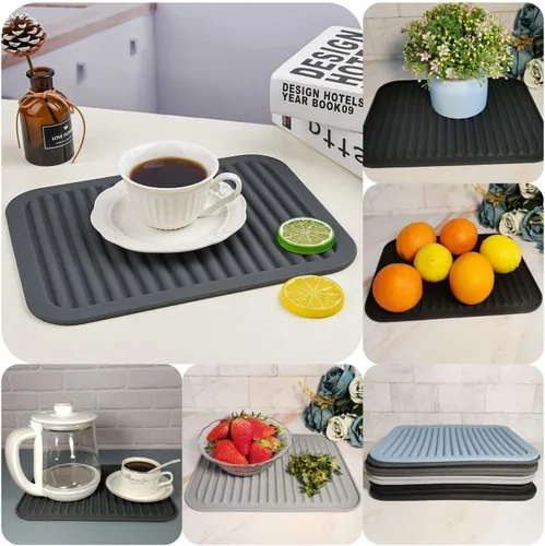 Miniatura 5 de Salvamanteles de silicona para ollas y sartenes calientes, almohadillas calientes para encimera de cocina, tapete de salvamanteles multiusos