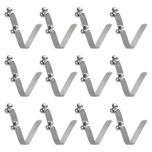 HARFINGTON 12 piezas de doble botón Kayak Paddle Snap Spring Clip 2.520x0.394 in 65Mn Spring Steel V Lift hueco elevación telescópica tubo de