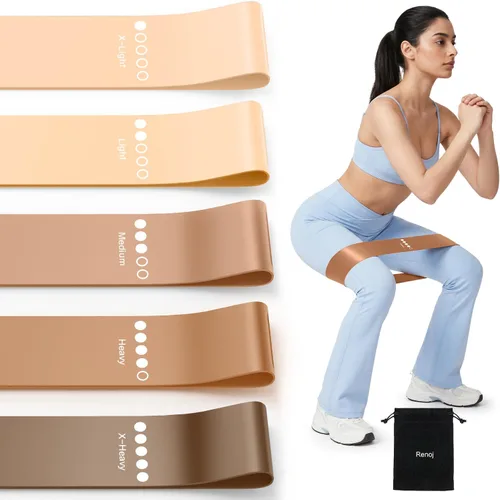 Resistance Bands for Working Out, 5-Pack Elastic Exercise Bands for Strength Training, Stretching, Workout; Home Gym Equipment for Women Men,
