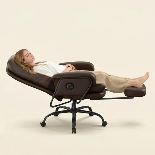 Miniatura 11 de FLEXISPOT Tumbona 2 en 1 para interiores con ruedas, reposapiés reclinable de 90-165°, sillas de oficina en casa para sala de estar, dormitorio