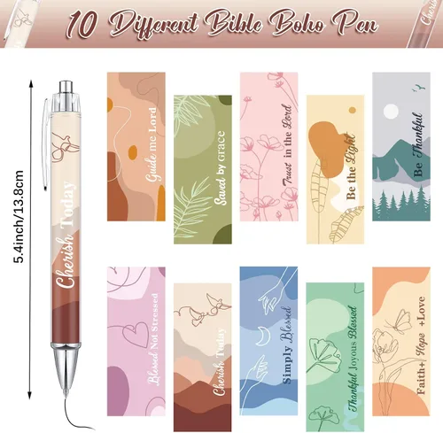 Miniatura 3 de Tinlade 10 piezas de bolígrafos cristianos para mujeres, bolígrafos de tinta religiosa, regalos de Pascua, citas inspiradoras, versículos bíblicos