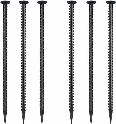 Estacas de refuerzo de 16 pulgadas, estaca de tierra, de 1/2 pulgada de diámetro, anclajes de acero galvanizado para tierra, estacas para paisaje,