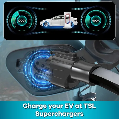 Miniatura 5 de Adaptador de vehículo eléctrico compatible con Tesla Supercharger (NACS) a CCS - 500 amperios / 1,000 V - Carga rápida de tu CCS1 en supercargadores