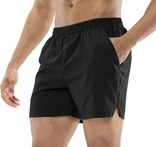 MIER Pantalones cortos de entrenamiento para hombres, pantalones cortos de secado rápido, 5 pulgadas, con bolsillos, ligeros, transpirables.