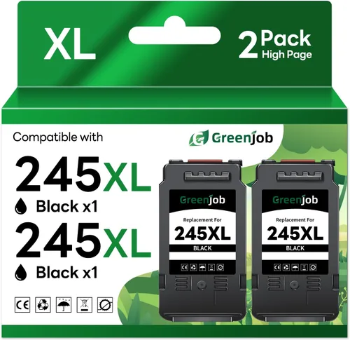 245XL - Cartuchos de tinta de repuesto para Canon 245XL PG-245 PG-245XL, tinta negra para impresora Canon Pixma TS202 TS3122 TS3322 TR4520 TR4522
