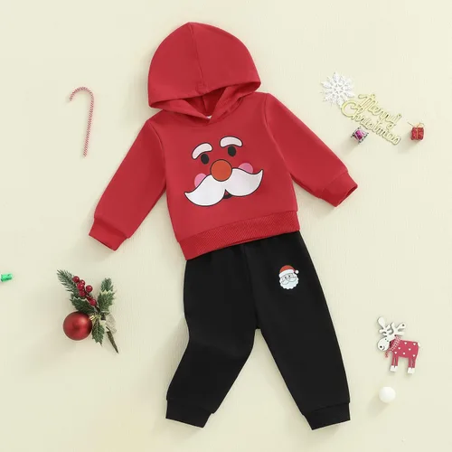 Miniatura 97 de Conjunto de ropa de otoño e invierno para bebé y niño, sudadera larga con capucha y pantalones para niños pequeños, 6, 12, 18, 24 meses, 2T