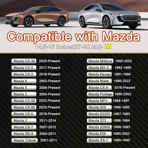 Miniatura 2 de West Llama Funda para volante de automóvil para Mazda 3, 5, 6, CX-3, CX-5, CX-30, CX-50, CX9, CX-9, MX-5 Miata, CX-7, RX-8, 14.5-15 pulgadas