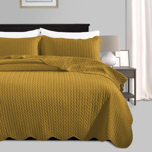 Miniatura 70 de IR Imperial Rooms Velvet Twin Quilt Bedspread Comforter Bedding Set 2 Pcs Diamond Pattern - (68"x86") Bedspread Coverlet + 1 Pillow Shams