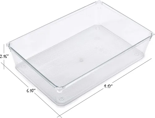 Miniatura 4 de Masirs Organizador de cajones transparente: organiza y personaliza fácilmente el diseño de los cajones. Ideal para escritorio de oficina