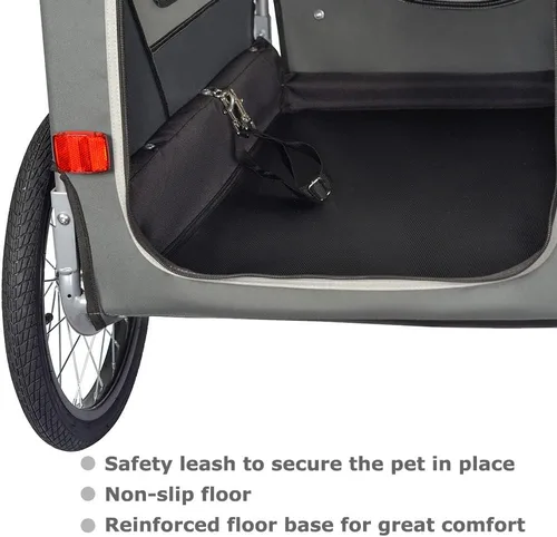 Miniatura 5 de Doggyhut Remolque y cochecito de bicicleta para mascotas grandes originales 2 en 1, para perros de hasta 78 libras, frenos de estacionamiento, marco