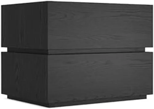 Mesitas de noche minimalistas pequeñas, de madera maciza, color sólido, doble cajón, mesita de noche para dormitorio, mobiliario de noche, muebles