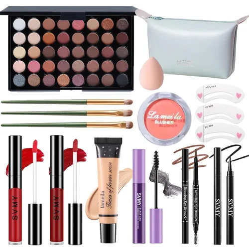 Miniatura 13 de Set de maquillaje para mujeres, kit completo de maquillaje para principiantes y profesionales, juego de maquillaje de viaje para adolescentes