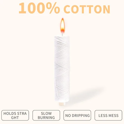 Miniatura 4 de #2 Cotton Square Braid Candle Wick 350Feet Spool100% Cotton for Beeswax Candle Making