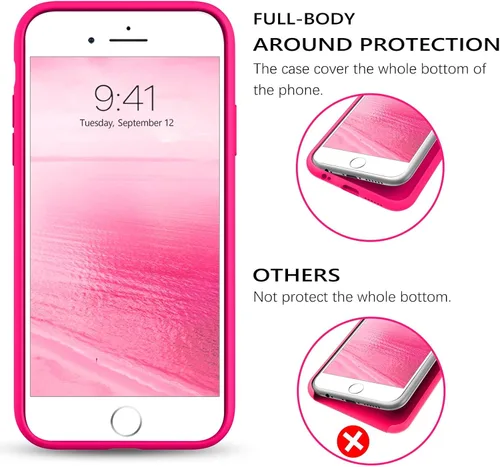 Miniatura 5 de GUAGUA Funda compatible con iPhone 6s, iPhone 6, silicona líquida, gel suave, goma delgada, ligera, forro de microfibra, con textura, a prueba